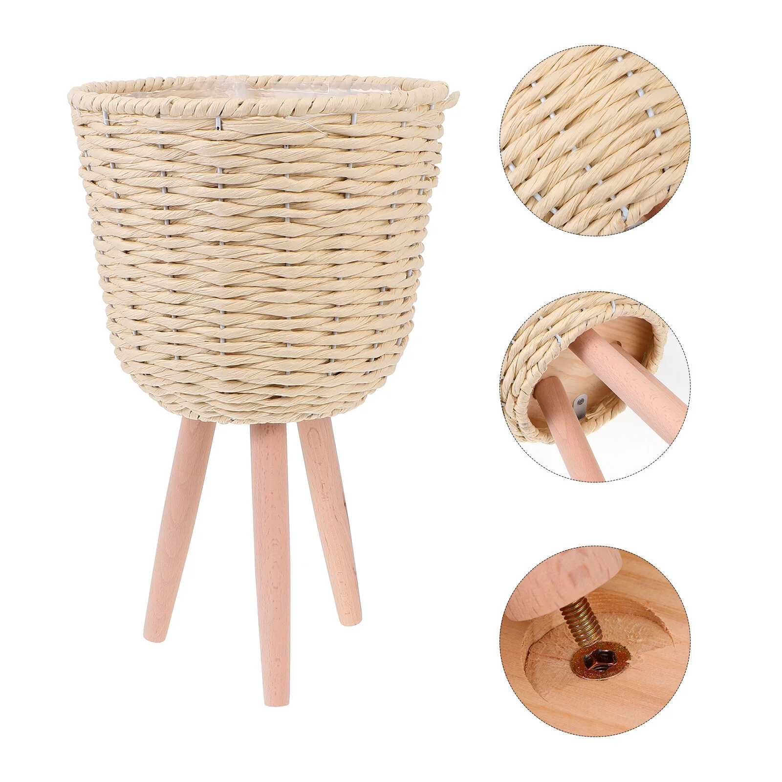 

Pot Rattan Woven Cactus Decor Holder Flowerpot Adornment Household Furnishing