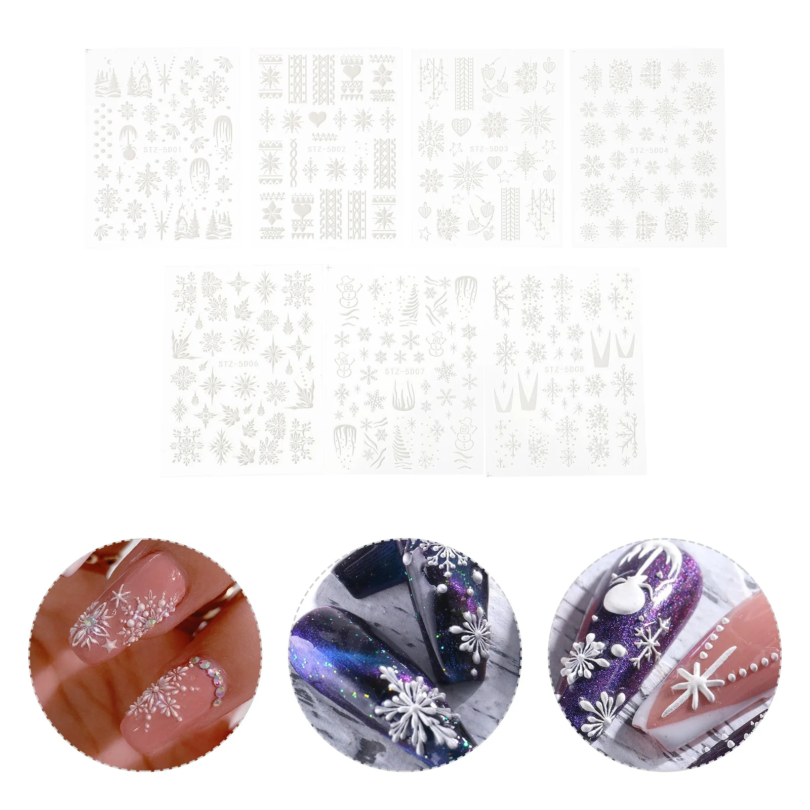 

Nailstickers Decals Christmas Snowflakedesign Diy Self Adhesive Sticker Decoration Fingernail