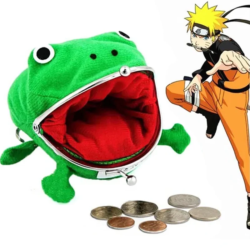 

Creative Adorable Anime Frog Coin Purse Key Chain Cartoon Cute Plush Frog Wallets for Women Coin Purses Holder Bag Accessories