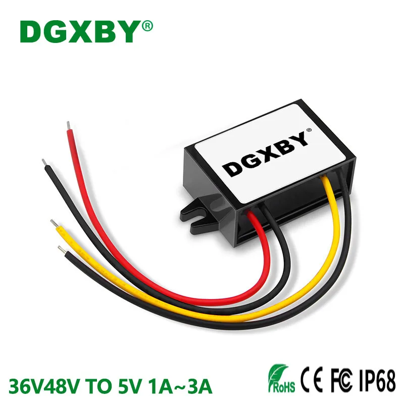 

DGXBY 24V36V48V TO 5V 1A 2A 3A DC Power Buck Converter 8V~58V to 5V Vehicle Equipment Regulator Module CE RoHS Certification