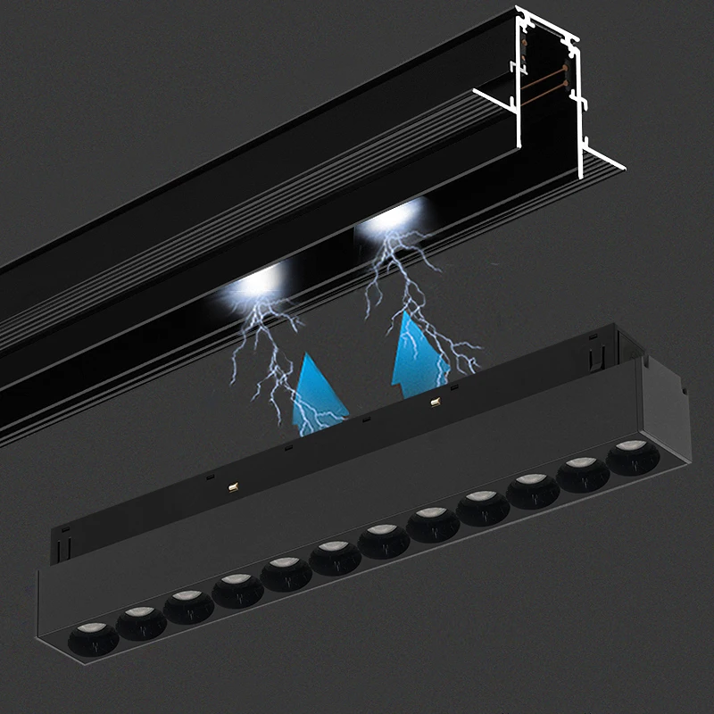 Светодиодный магнитный Трековый светильник Zigbee Tuya линейный фонарь Dali 48 В умный