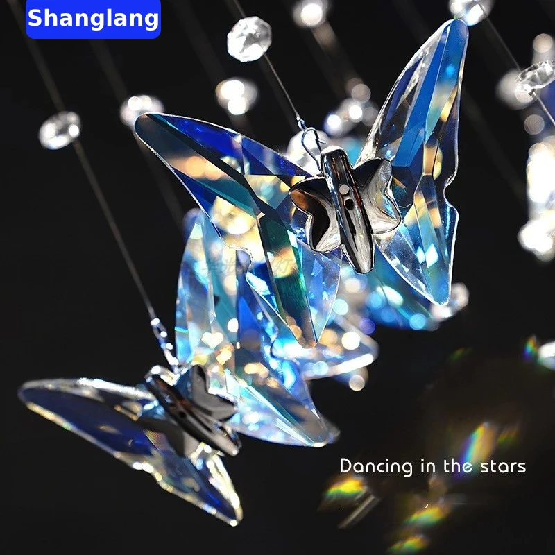 Современная хрустальная люстра-бабочка K9 высокий Потолочный подвесной