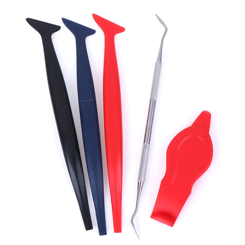 

New 5pcs Car Stickers Hardness Wrap Vinyl Tools exterior accessories Micro Squeegee Scraper car Micro Gasket Squeegee