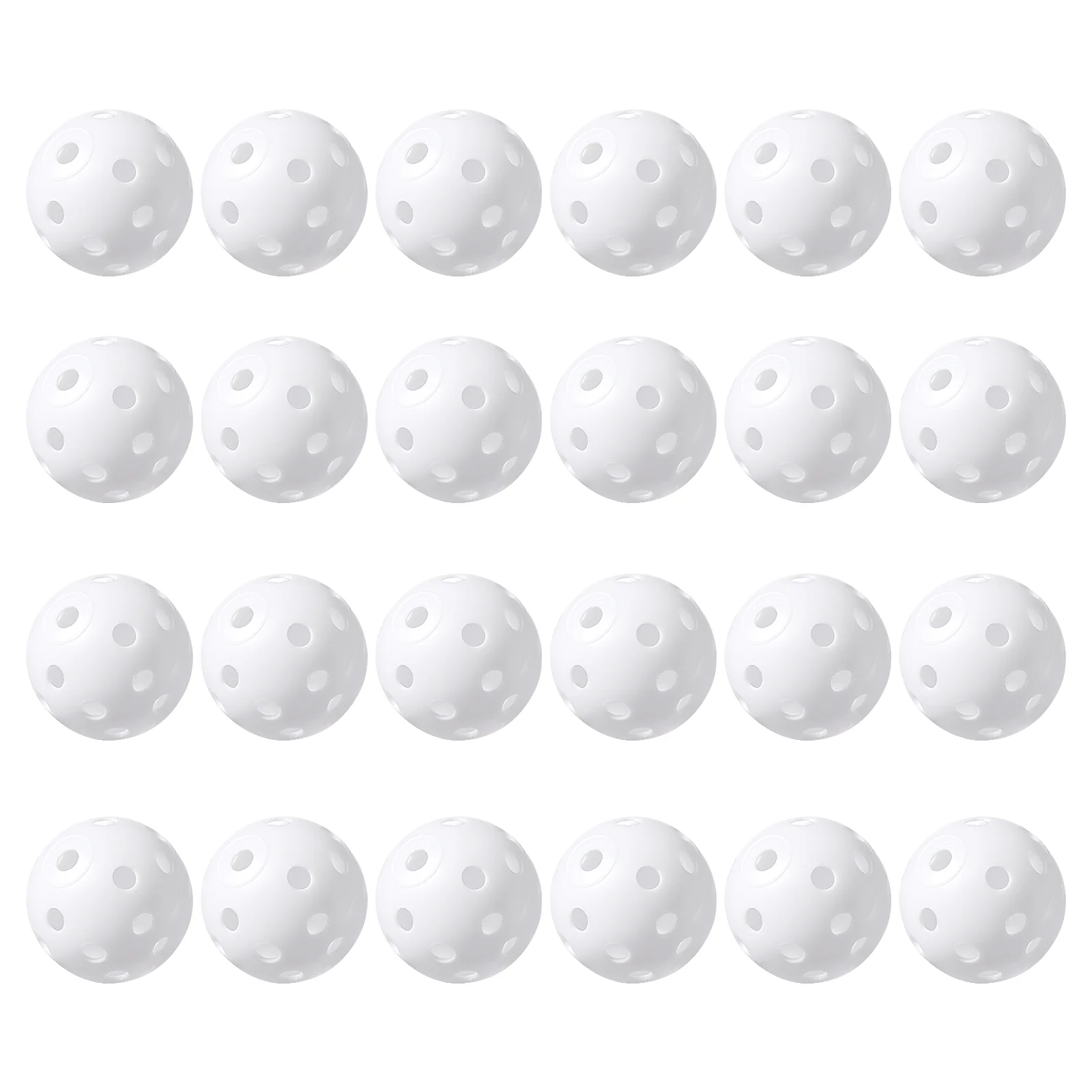 

24Pcs Practice Balls, Portable White Perforated Balls Baseballs Pickleball Training Balls Practice Balls for Indoor Outdoor