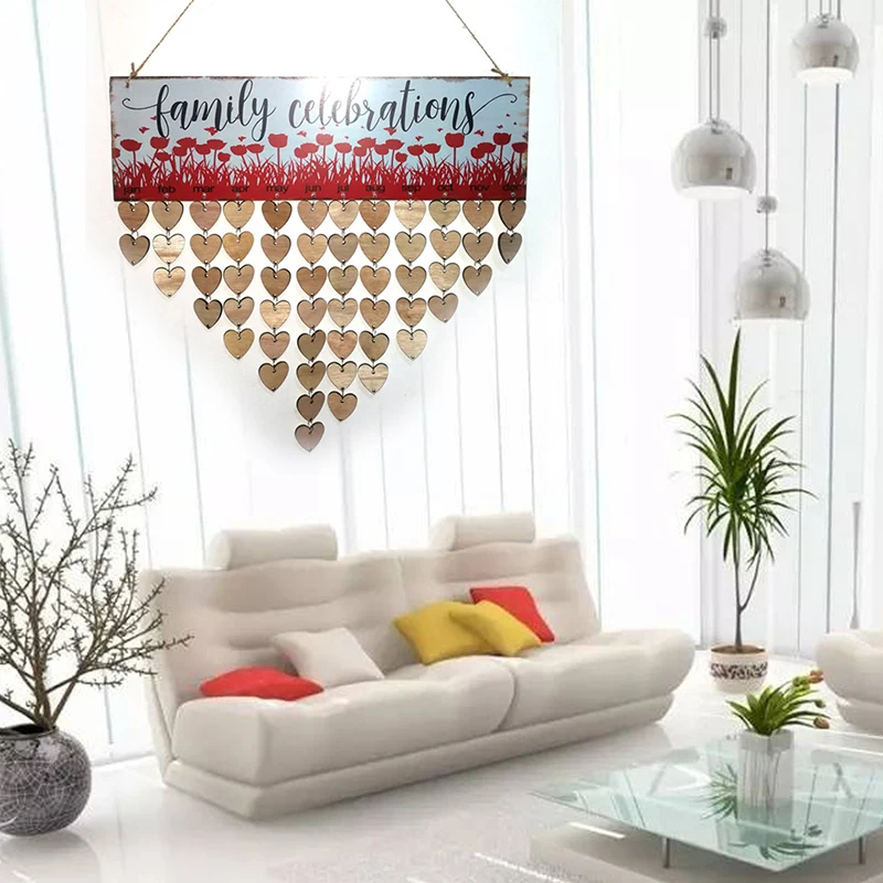 

Christmas Wooden Advent Calendars Home Hangtag Birthday Reminder Board Birch Plaque Sign DIY Hanging Date Decor gift for adult