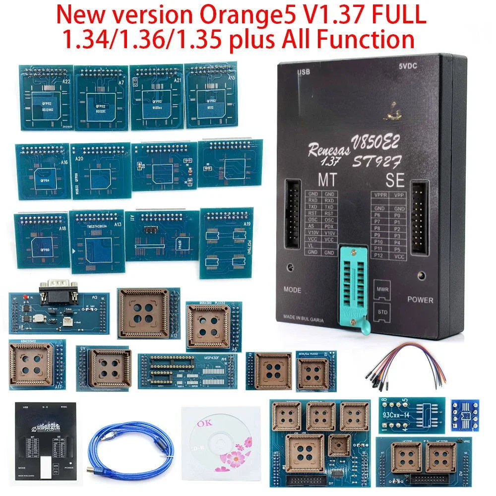 Полный набор адаптеров программатора ЭБУ V1.38