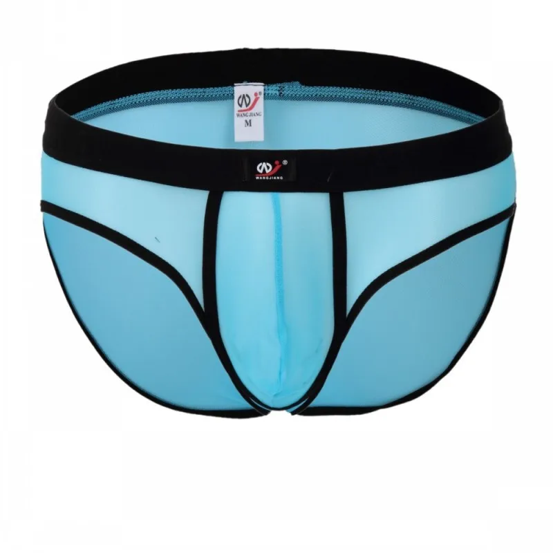 

Men's underwear sexy mesh transparent black rib briefs gay underwear sexy underwear men silk panties for men