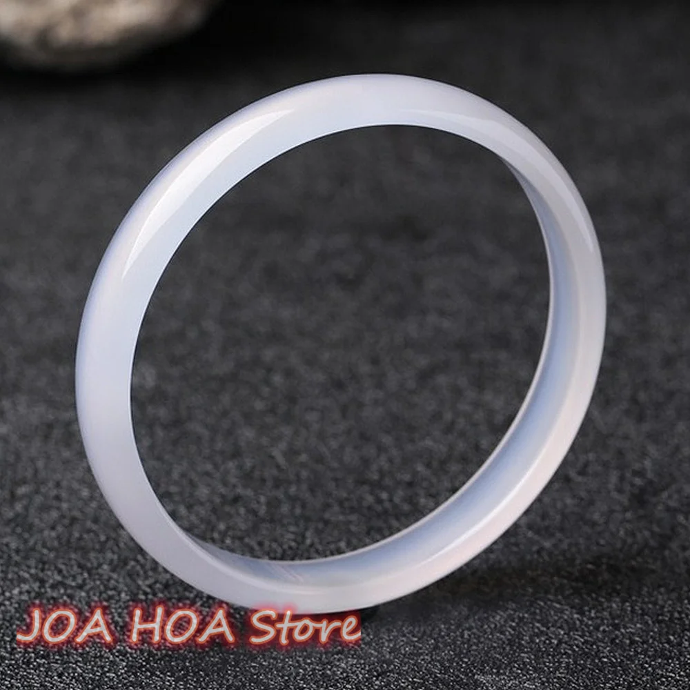 

Natural White Agate Hand-carved Wide Band Children's Bangle Children's Chalcedony Small-caliber Beauty Bracelet Fashion Jewelry