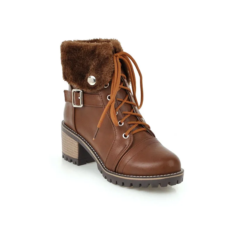 Женские ботильоны на шнуровке YMECHIC ботинки высоком блочном каблуке