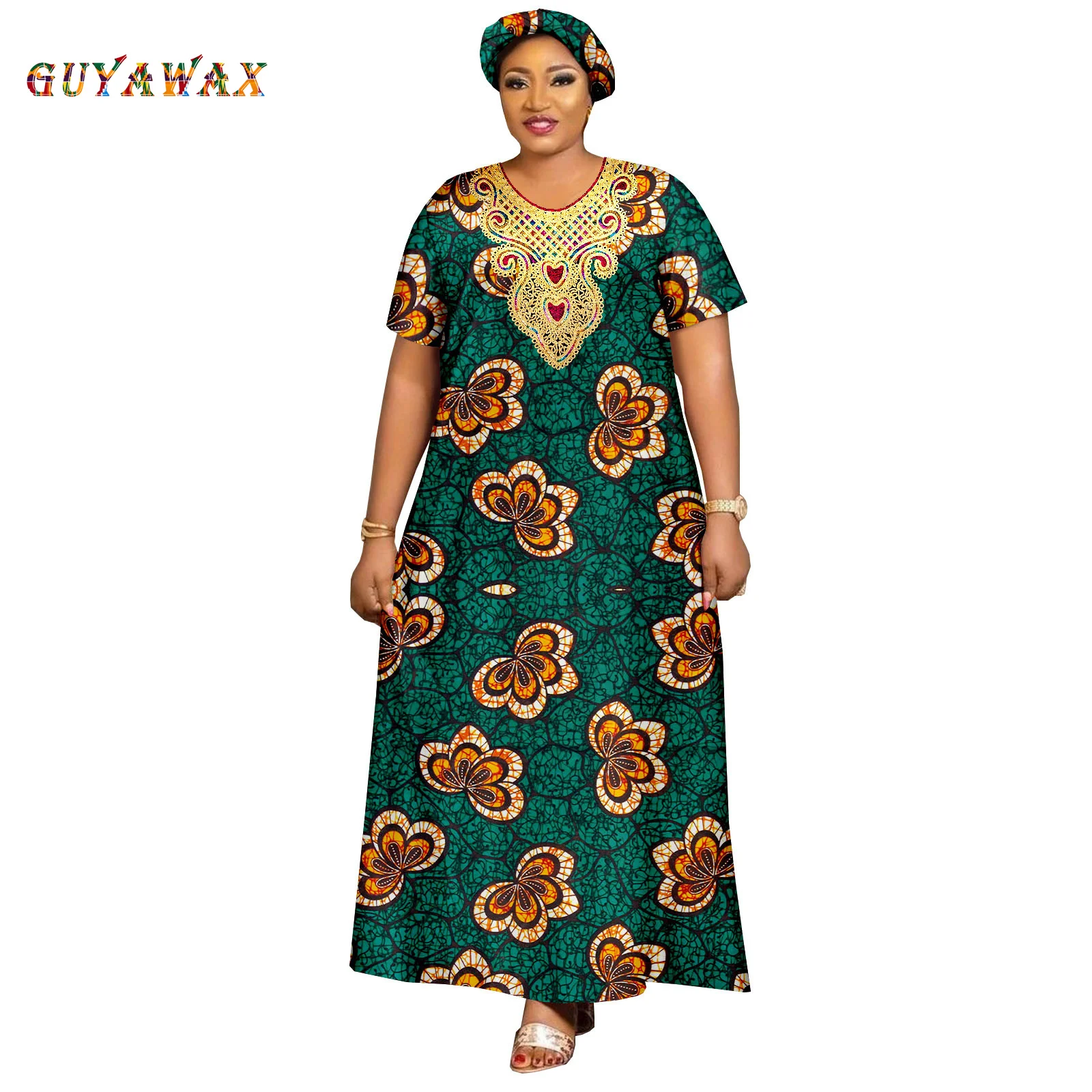 Custom New Vestidos African Clothes For Women New African Dashiki Ankara Embroidery Bazin Riche Design Wedding Party Dresses