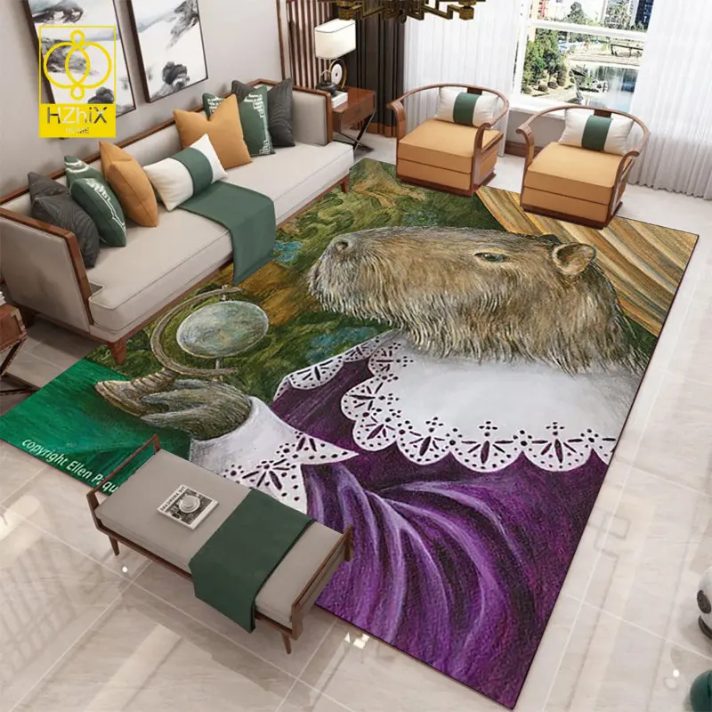 

Capybara Printed Carpet Funny Animals Humor Decor Floor Mat For Living Room Kids Bedroom Area Rugs Bathroom Entrance Doormat