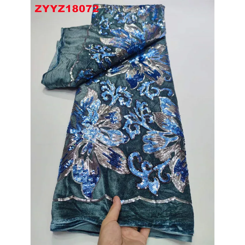 

Gorgeous Nigerian Bead Sequins Bridal Wedding dress fabric Mesh Tulle ​Lace Cloth ZYYZ18072