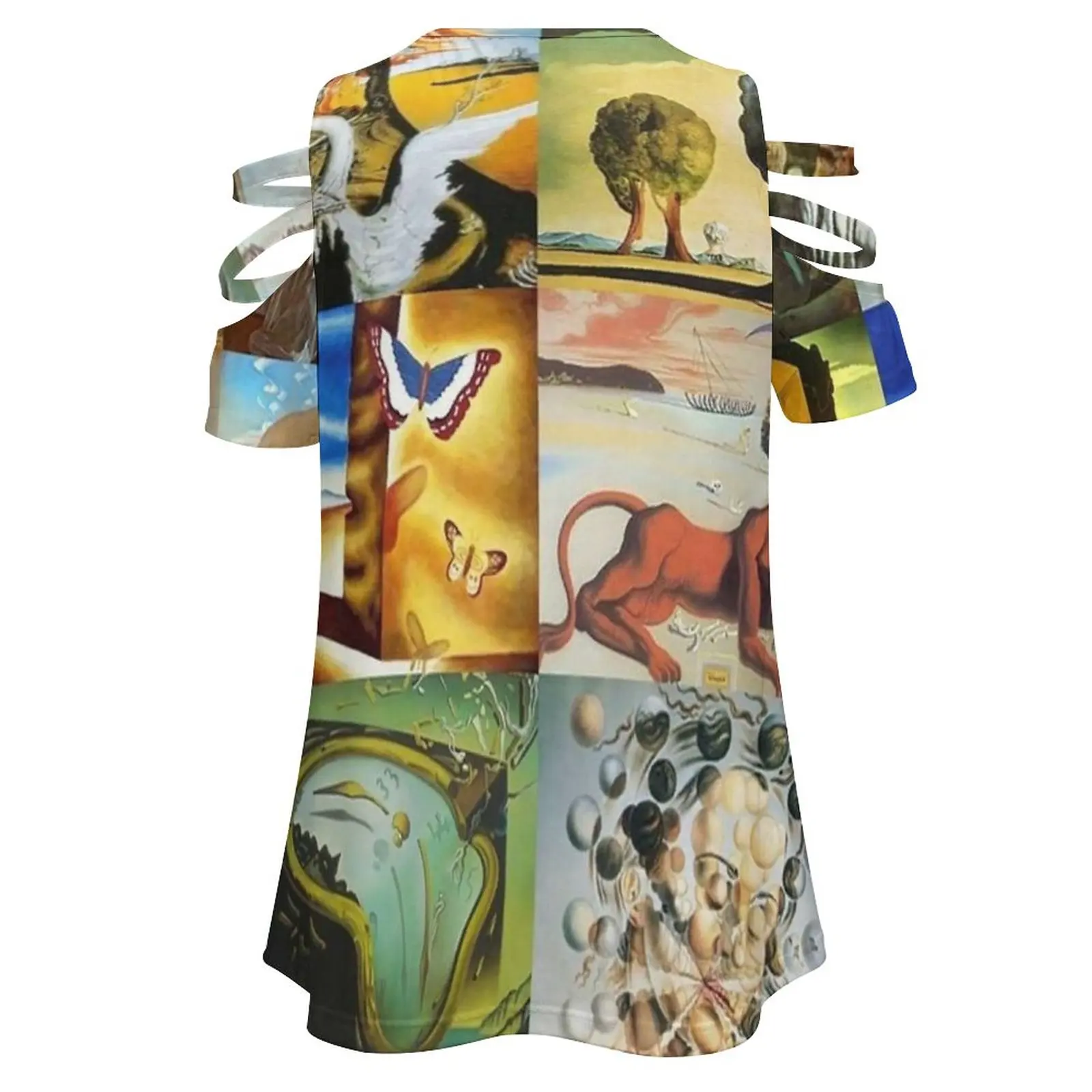 Женская футболка с принтом Сальвадора Дали новая модная повседневная V-образным