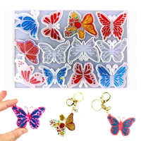 butterfly keychain epoxy mould diy butterfly key pendant backpack decoration butterfly keychain silicone mould