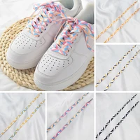 1 pair shoelace fashion sneaker shoe lace colors checkered grid flat shoelaces shoestring printing ribbons shoelaces lacing