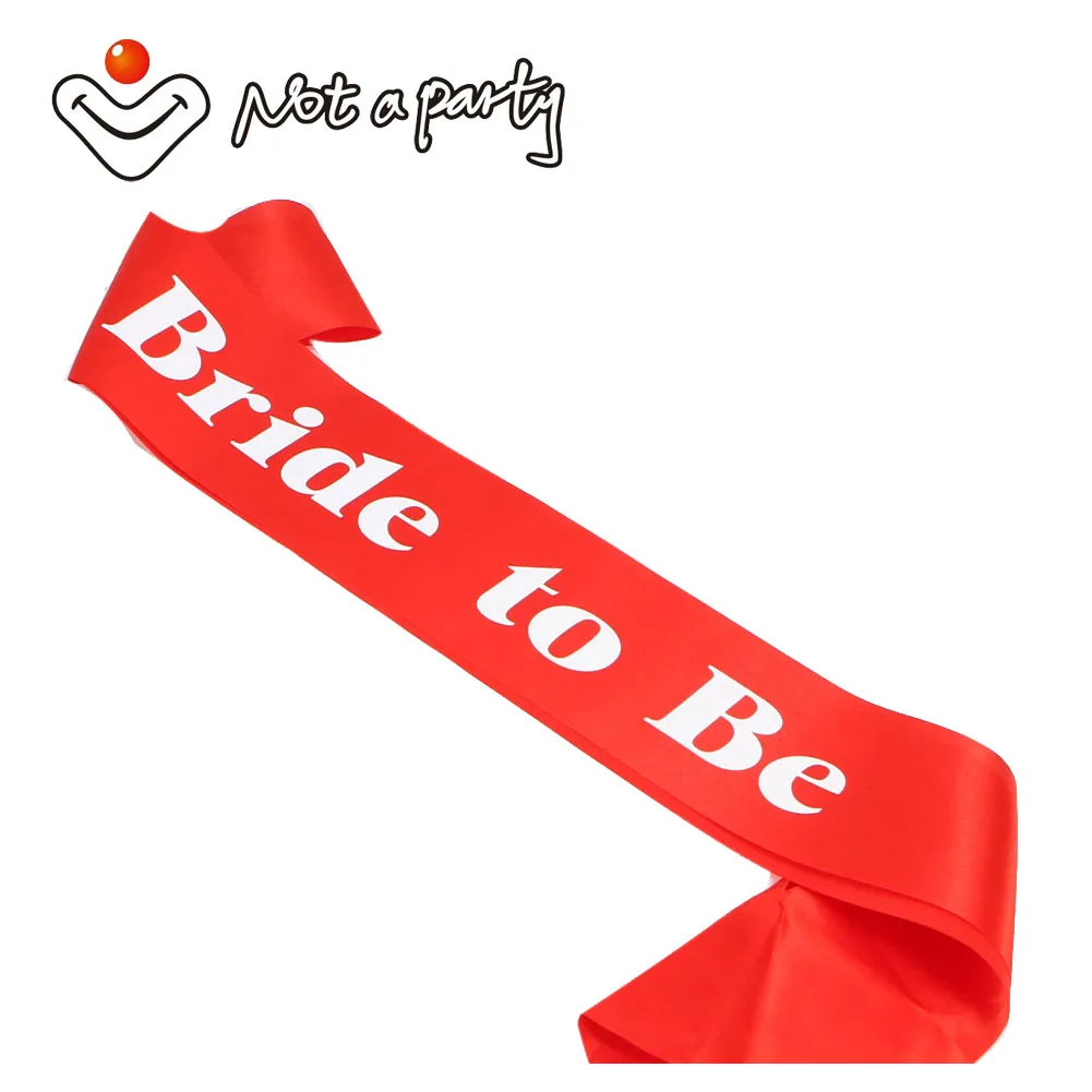 

Wedding Red satin ribbon hens sash bachelorette party bride to be maid of honor Fun event Party decoration 2020 new design