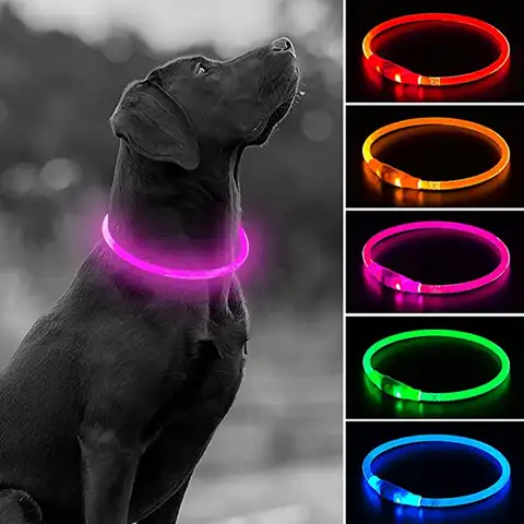 Светодиодный Usb-ошейник для собак, ночной светящийся зарядный ошейник для домашних питомцев, светодиодный ошейник для ночной безопасности, ...