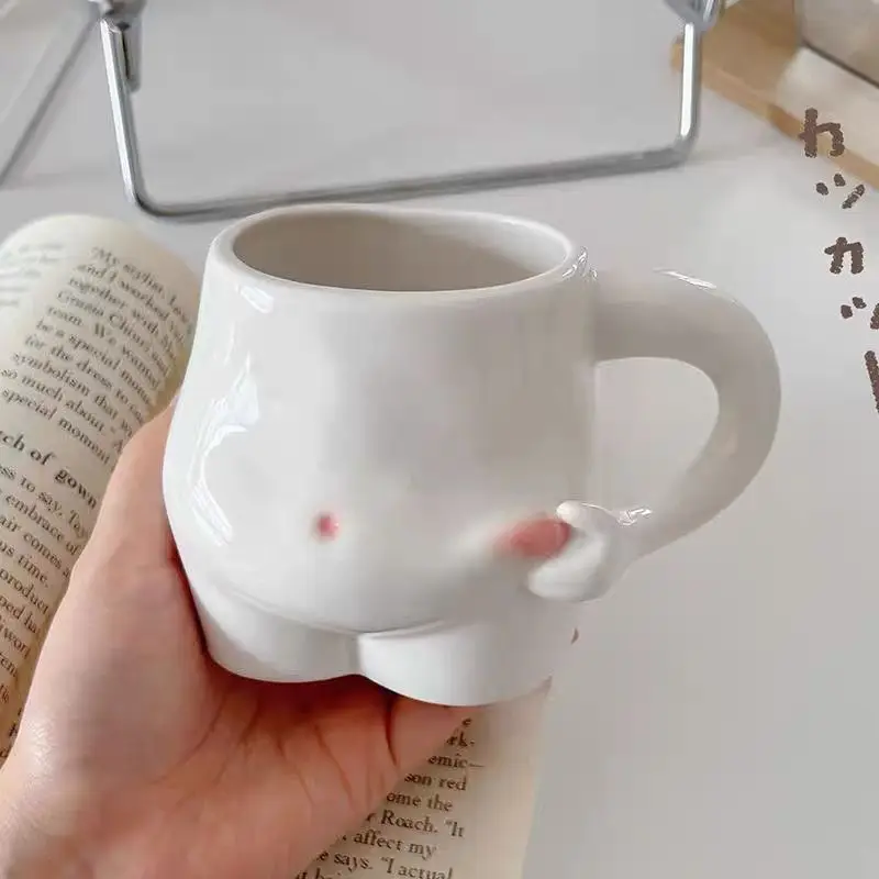 

Kawaii Ceramic Mug Cute Coffee Cup Milk Tea Water Cups Creative Pinch Belly Cup Mug Gift Porcelain Drinking Coffee Office Mugs