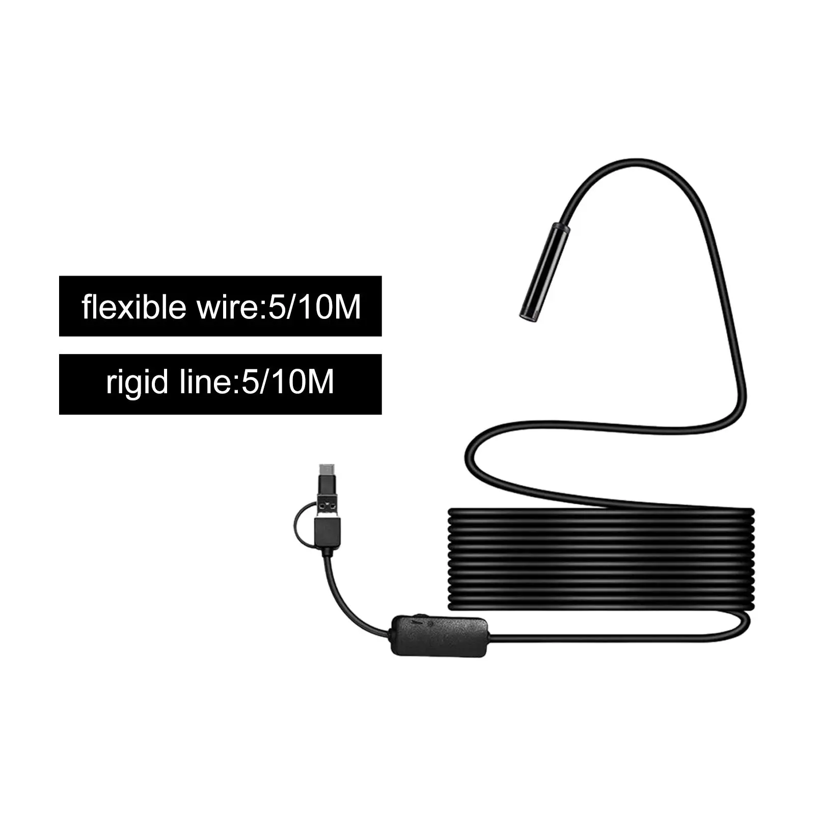 USB-эндоскоп 5 мм водонепроницаемый промышленный бороскоп USB-прицел камера для