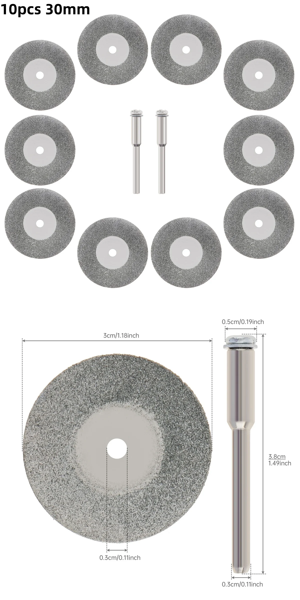 

10 шт. 20/25/30/40/50 мм мини-диски, набор пил для резки стекла, металла с 2 фиксированными стержня диаметром 3 мм, нефритовые режущие лезвия