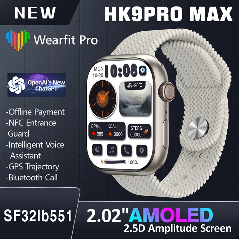 

HK9 Pro Max Smart Watch Women Men GPT Bluetooth call HK9Promax Series 9 Smartwatch for Xiaomi PK HK8 N8 DT8 ZD8 W68 W59 DT7 H11