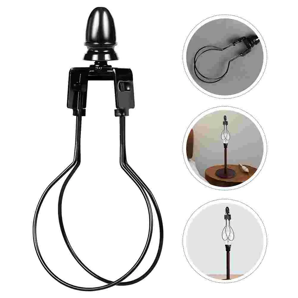 

Light Bulb Clip Round Holder Black Standss Lampshade Supplies Decorative Head Iron