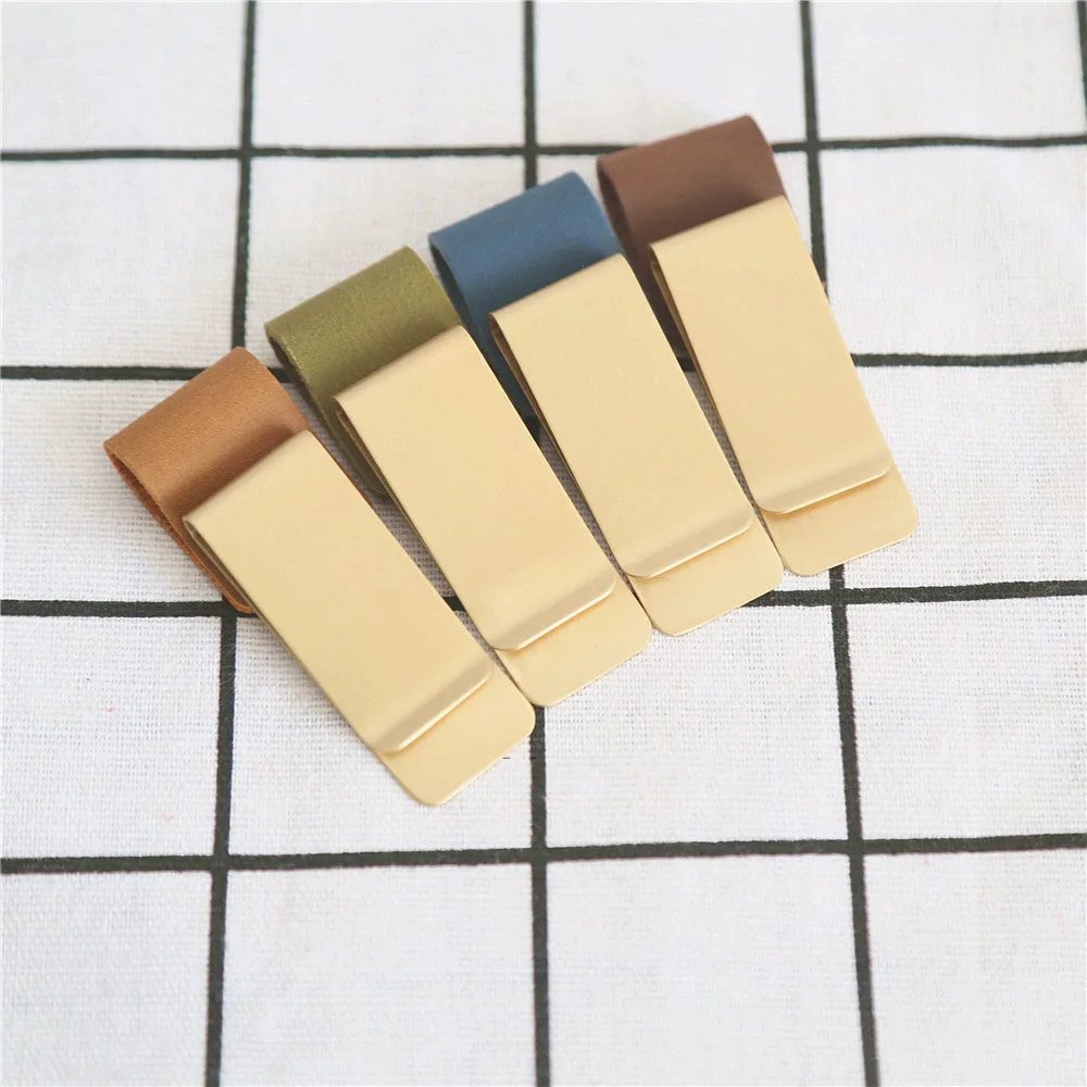 

1pc Retro Metal Leather Pen Holder Vintage Stationery Pencil Clip Diary Notebook Bookmarks School Supplies Office Accessories