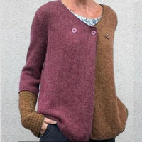 spring v neck thin cardigan long sleeve patchwork sweater knitted cardigans woman casual loose sweaters for women jersey mujer