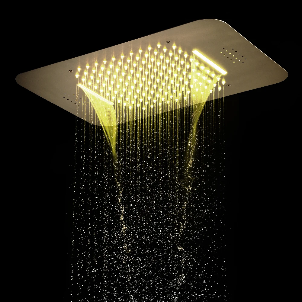 Qlonn 22 8*14 9 дюймовая черная душевая лейка роскошная светодиодная музыкальная Лейка