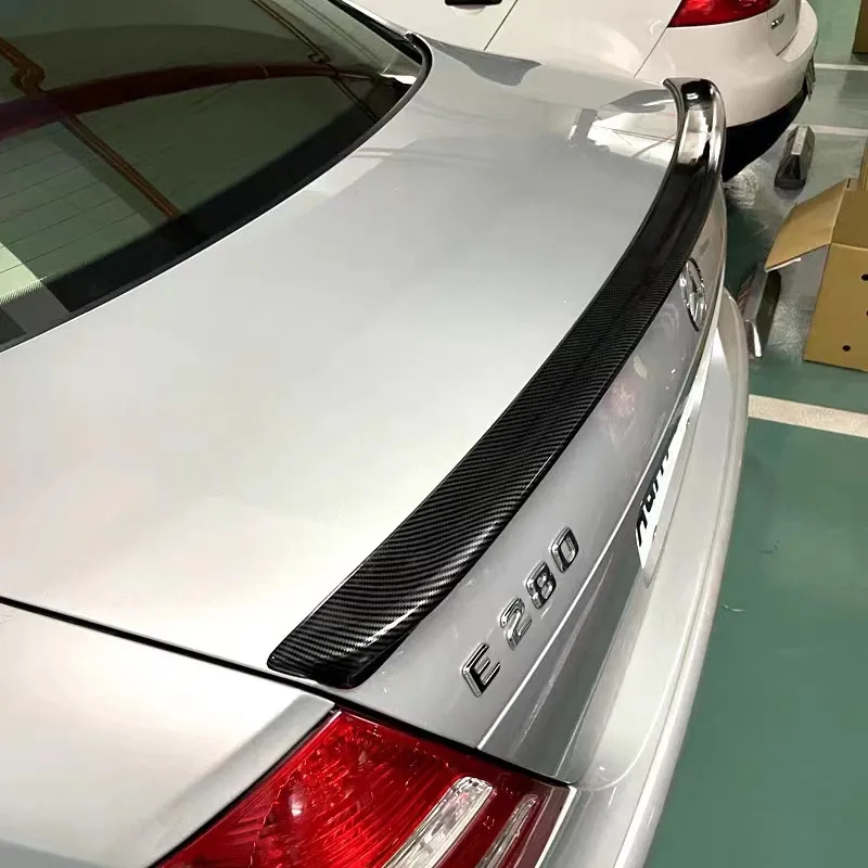 Для Mercedes-Benz E-class W211 E240 E230 E280 E35 2002-2009, крышка багажника автомобиля, крылья, губа, спойлер, черные Углеродные детали