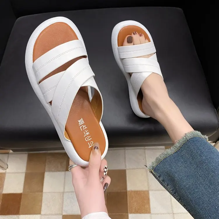 

2022 Fashion Slippers Women's Flat Sandals Fish Mouth Color Matching Women's Shoes Summer Fashion New Casual Ladies Slippers