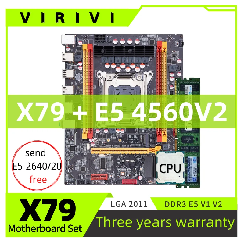 

Комплект материнской платы VIRIVI X79 DDR3 с Xeon E5 4650V2 LGA2011 CPU * 1 совместимая Серверная память DDR3