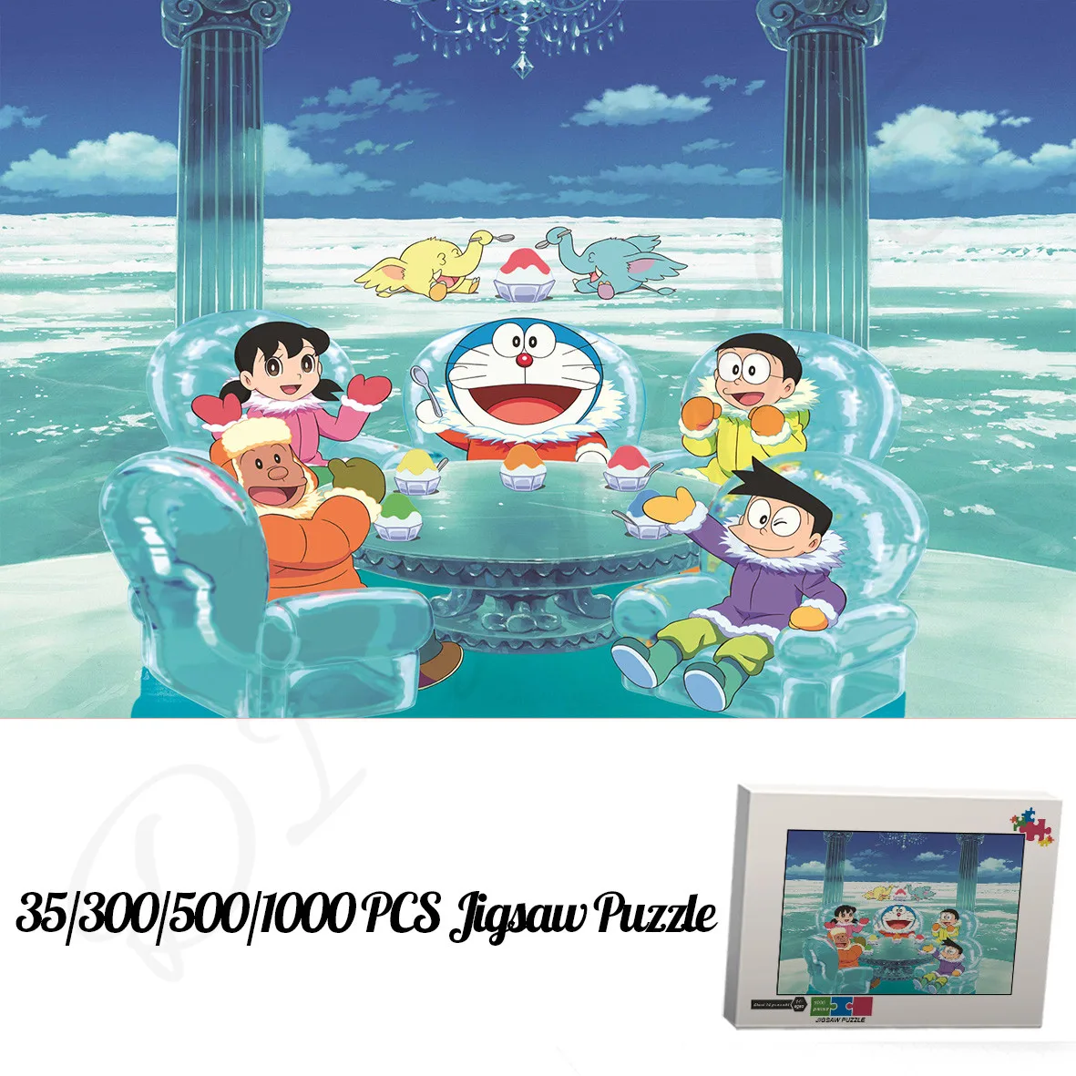 

1000 Pieces Jigsaw Puzzles for Kids Japane Cartoon Film Doraemon: Nobita's Icy Antarctic Adventure Wooden Puzzles Handmade Toys