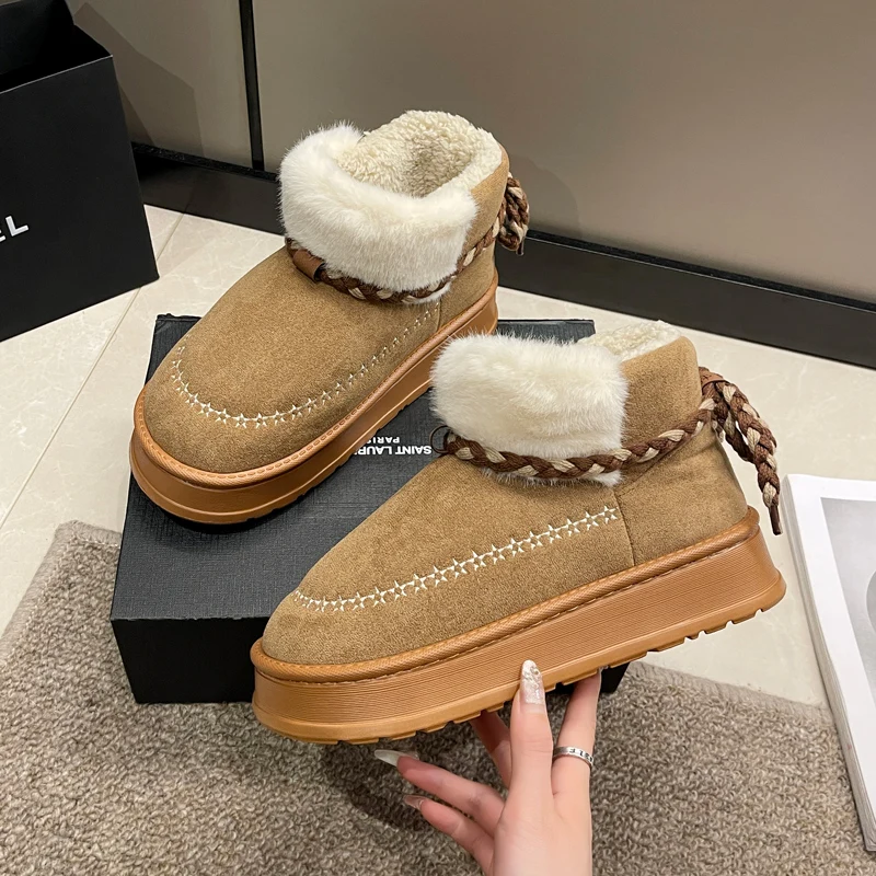 Обувь Ботинки Женская Новинка 2024 Австралия Зимняя Роскошный Дизайнер Лолита