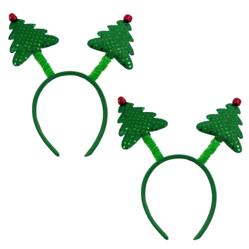 

Праздничный обруч для волос в виде рождественской елки, повязка на голову для взрослых, вечерние блестящие головные уборы