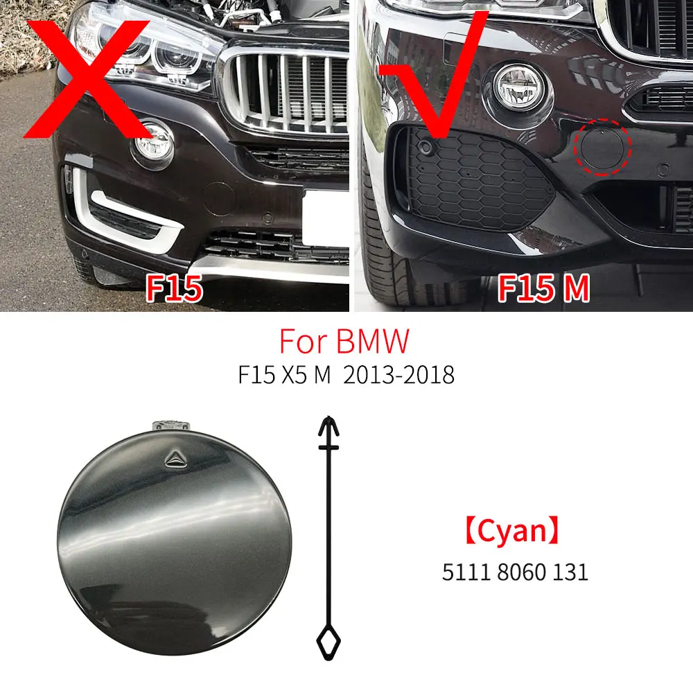 

Для BMW F15 X5 M Sport 2014-2018 автомобильный передний бампер, крюк прицепа, буксировочная крышка, сменный аксессуар, черный, белый цвет 51118060131