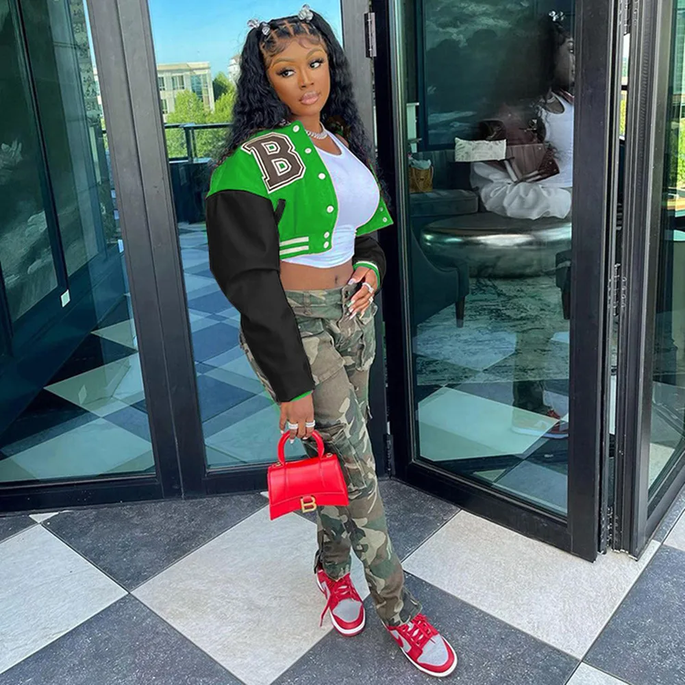 Бейсбольная куртка Женская весенне-осенняя одежда модные повседневные женские