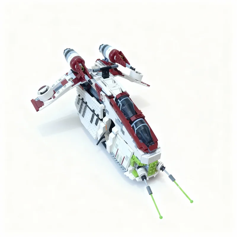 Фото 907 деталей MOC Republic Gunship LAAT: Альтернативная модель для сборки, конструктор, архитектурные блоки, рождественский подарок, идея для творчества для детей №2