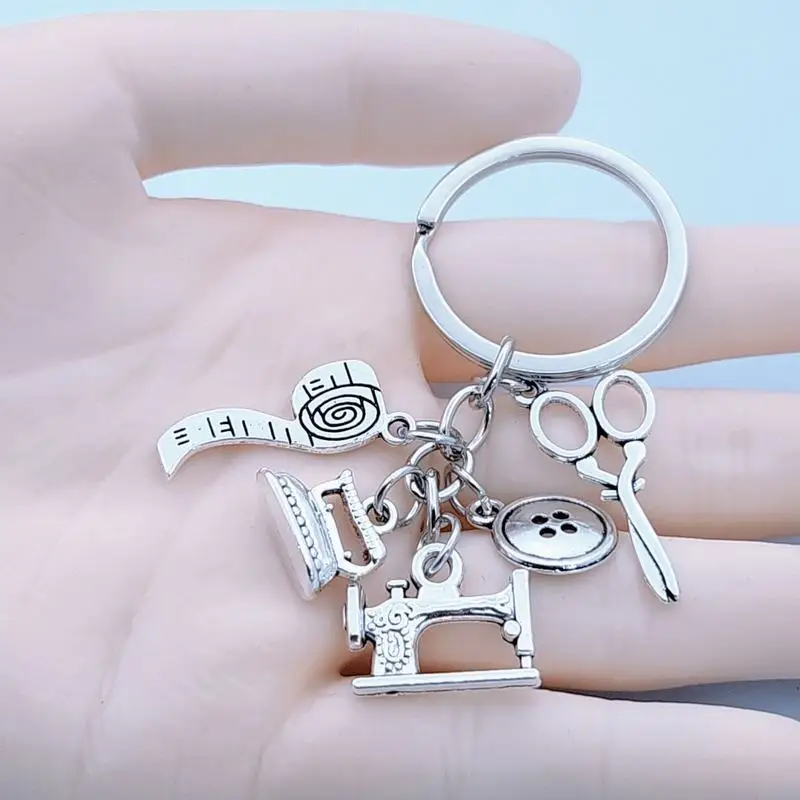 10 шт. швейная машина ножницы фен креативный 3D дизайн брелок для ключей рюкзака