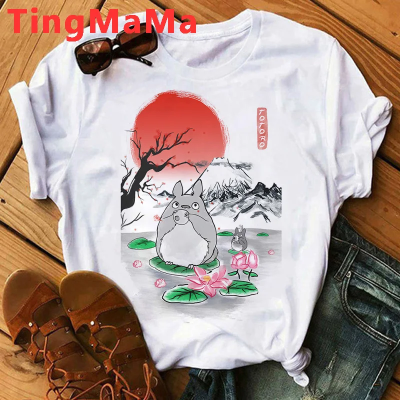 

Футболка Miyazaki Hayao Женская в японском стиле, топ в стиле Харадзюку, летняя