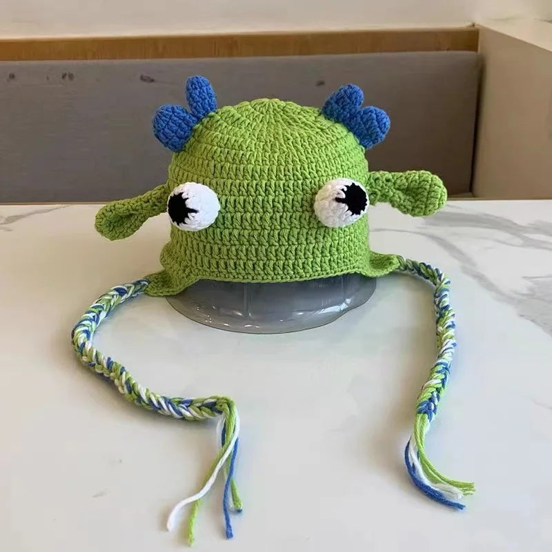 

2022 Big Eyes Monster Beanie Hat Y2K Style Boys Girls Halloween Party Gifts Bone Autumn Winter Ski Knitted Warm Hats For Unisex