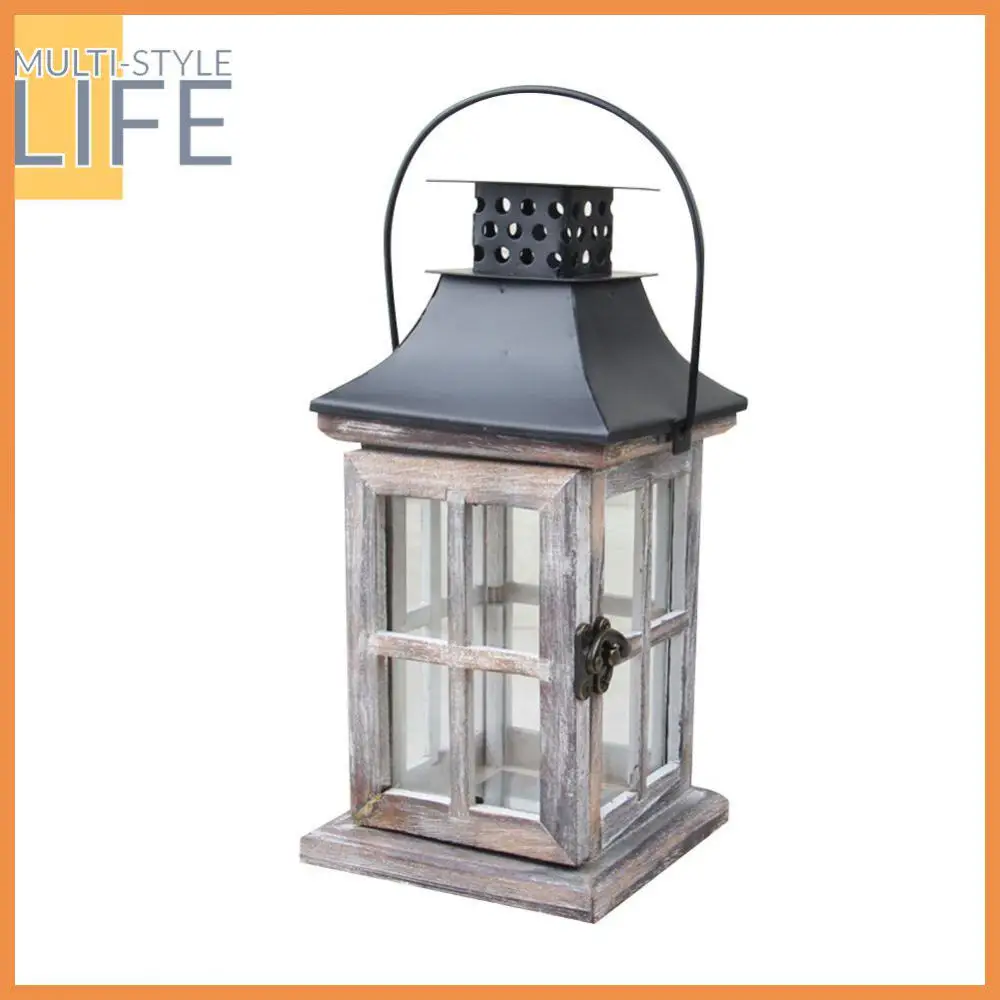 

Retro Wind Candle Holder Wooden Candle Stand Hanging European Lantern Holder Ornament For Church Wedding Decor Vintage Creative