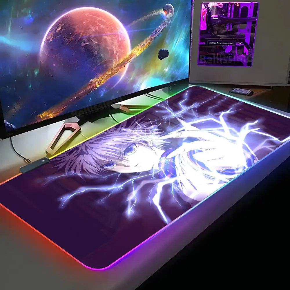 Фото Коврик для мыши Hunter X Hunter XXL RGB, игровой коврик для мыши HD, большой коврик для геймеров с LED-подсветкой, коврик для ПК с подсветкой №1
