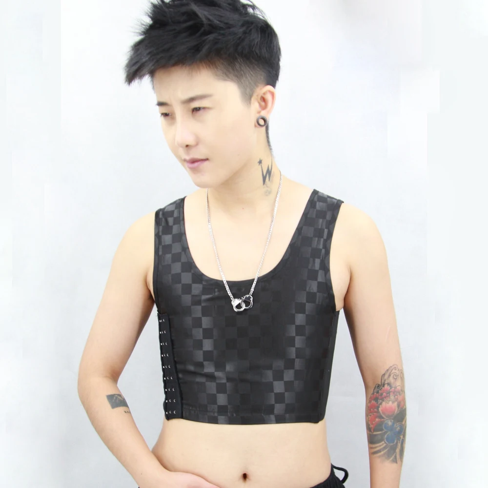 

Silk Chest Binder Tomboy Trans Les FTM Short Flat Breast Shaper Corset Women's Cosplay Vest Tank Tops Lesbian Underwear