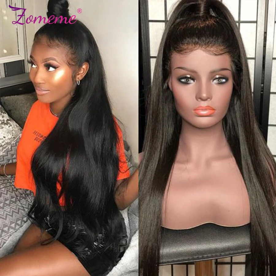 360 передний парик на сетке 30 дюймов прямой Полный искусственные человеческие