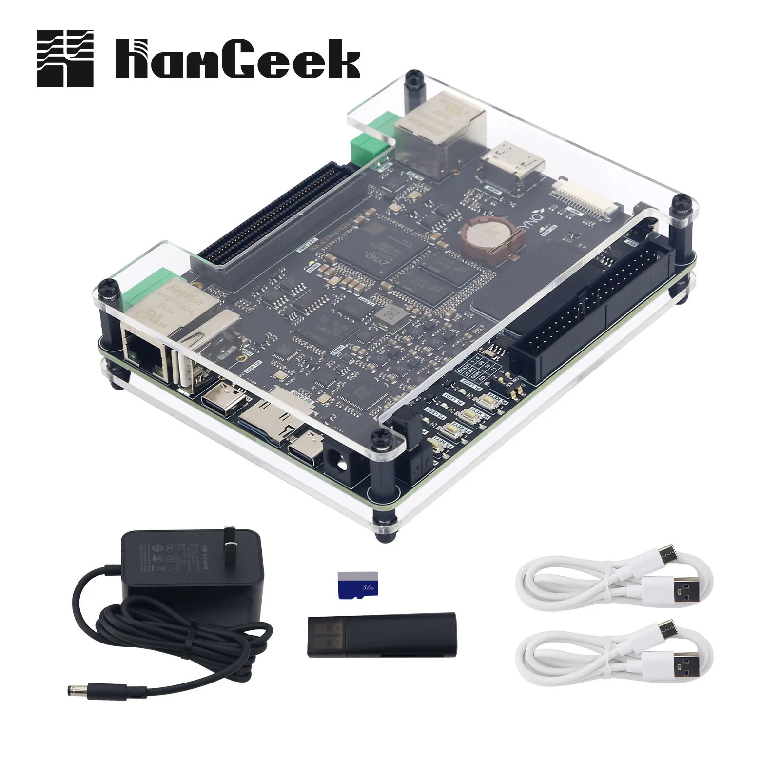 Фото Плата разработки HamGeek RK-ZYNQ7020-F ZYNQ7020 для FPGA FMC с 40-контактным интерфейсом ввода/вывода, поддержка дополнительной карты AD9361 №1