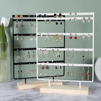 new earrings holder 5 layers jewelry organizer display tree earrings stand with wooden base stand hanging earrings ear stud rack