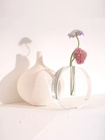 shadowless glass flower vase nordic room home decoration creative ins crystal clear floating flower pots arrangement living