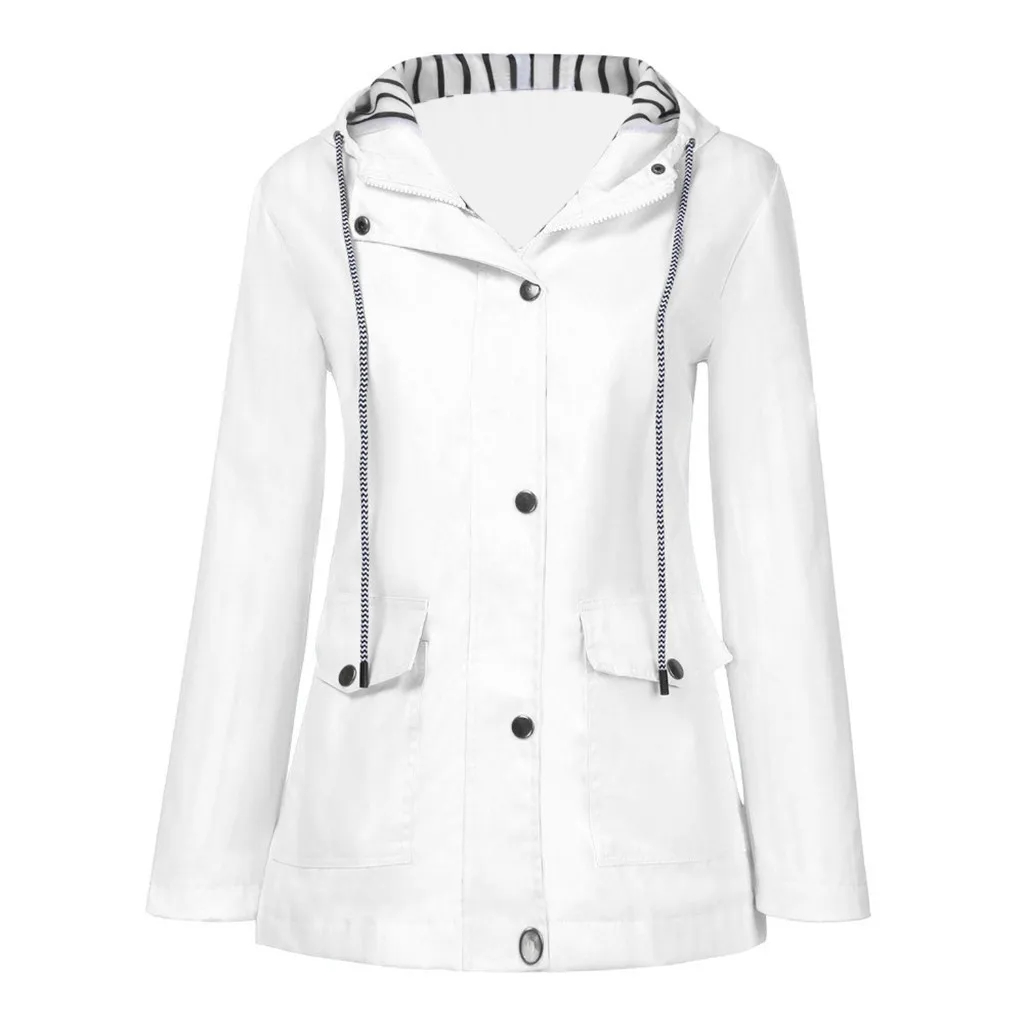 

Womens Waterproof Rain Jacket Hood Plus Size Lightweight Raincoat Outdoor Hiking Windproof Jackets Coat