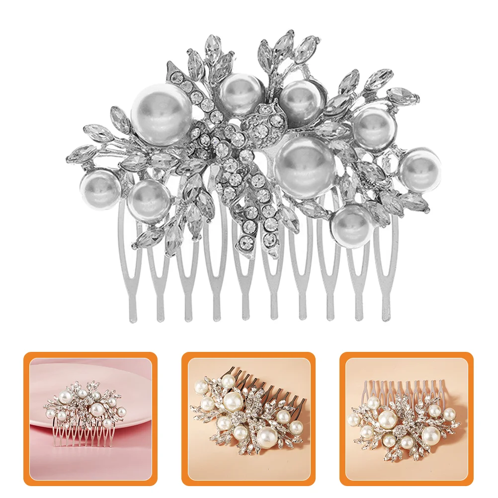 

Bride Rhinestones Hair Comb Bridal Pearls Hair Comb Wedding Hair Jewelry Decor
